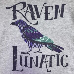 Little Blue House Shirt Women's Large Raven Lunatic Grey Hatley Raven Bird Lover